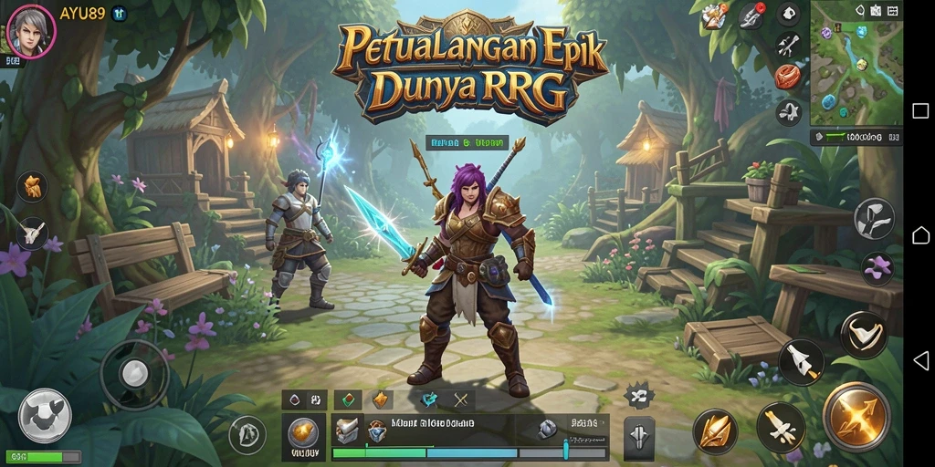 Tangkapan layar gameplay AYU89 yang menampilkan pertarungan epik.