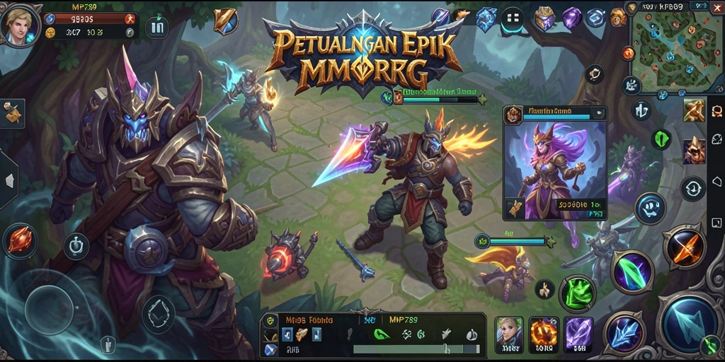 Tampilan gameplay seru dalam dunia fantasi MMORPG.