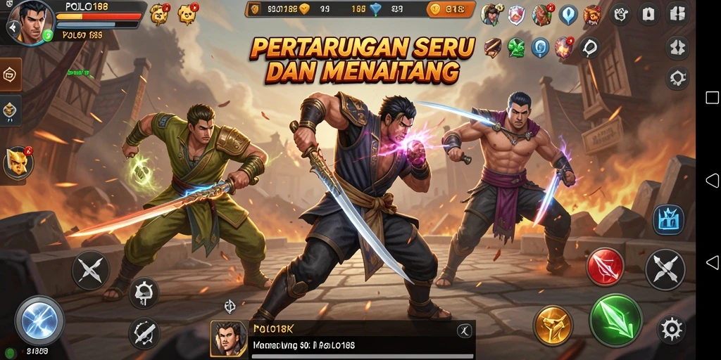 Screenshot gameplay yang mendebarkan dari POLO188.