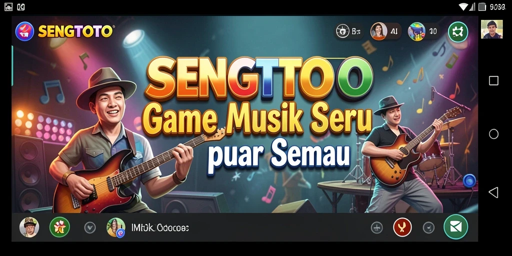 Tampilan gameplay SENGTOTO dengan efek musik yang menarik.